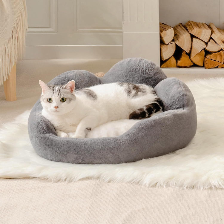 MEWOOFUN Cat Bed And Small Dog Bed, Fluffy Dog Bed Washable Cat Couch