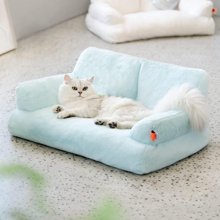 MEWOOFUN Plush Cat Bed For Indoor Cats - Washable 26x19x13 Inch Pet