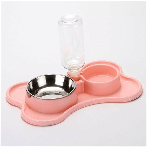 Cat Bowl Non-slip Pet Double Bowls Automatic Water Dispenser Puppy