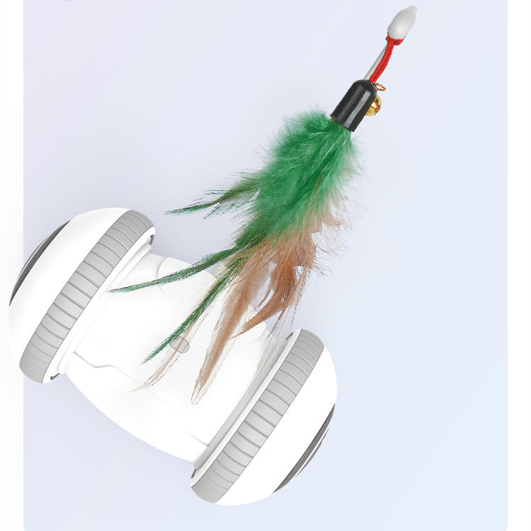 Interactive Cat Toy With Interchangeable Pet Feather Toys