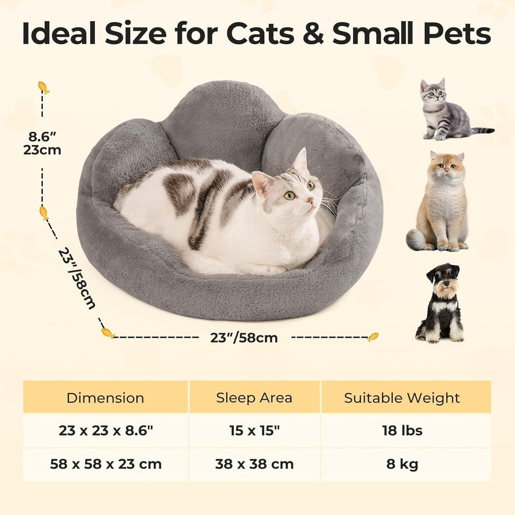 MEWOOFUN Cat Bed And Small Dog Bed, Fluffy Dog Bed Washable Cat Couch