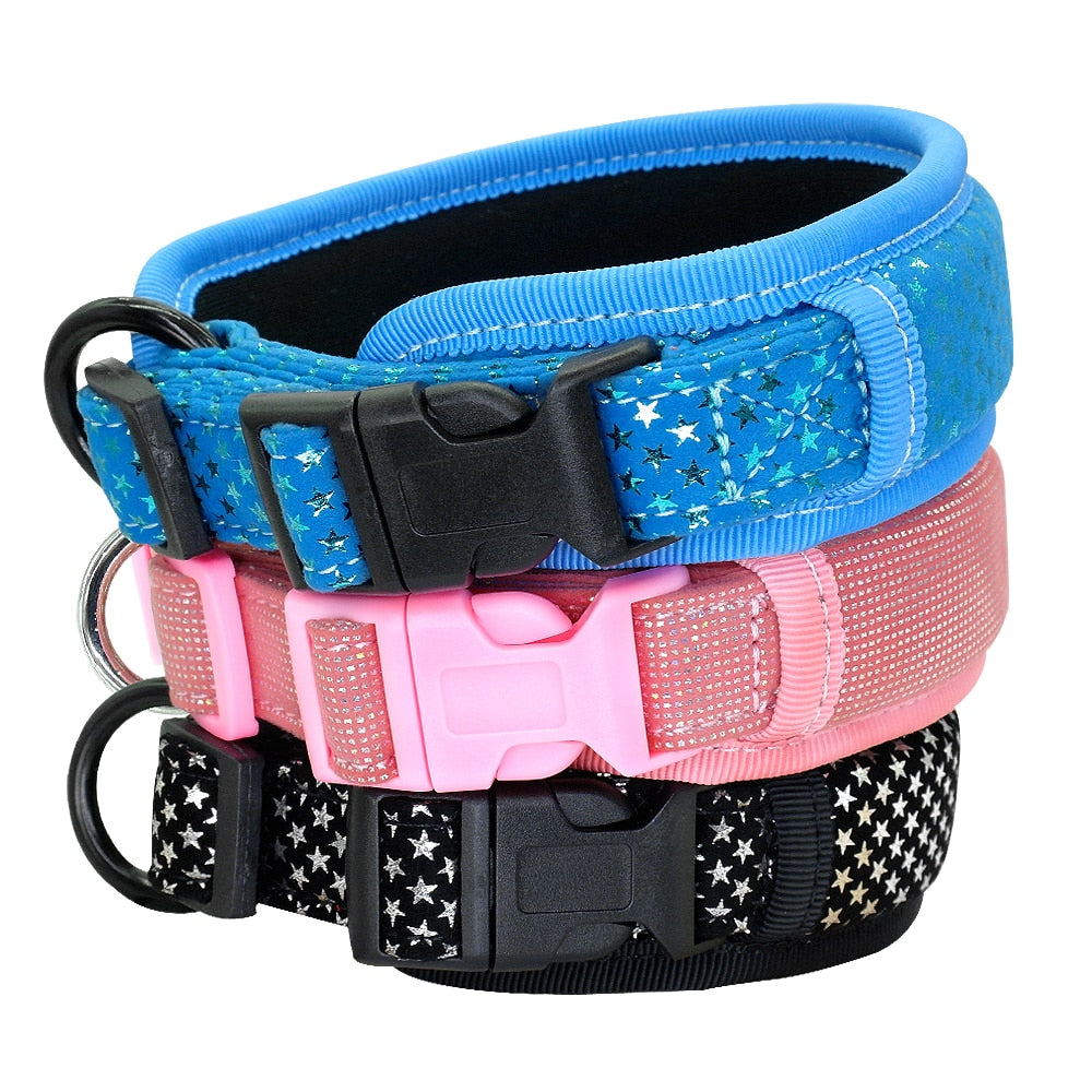 Soft Padded Dog Collar Thick Wide Pet Dog Collars