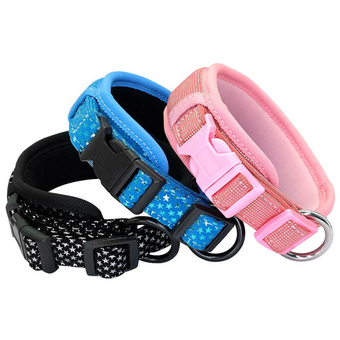 Soft Padded Dog Collar Thick Wide Pet Dog Collars