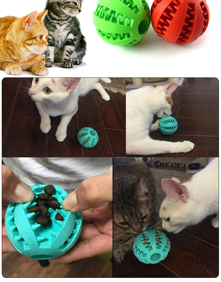 Pet Food Feeder Balls Dog Cat Puppy Teeth Chew Toys Ball