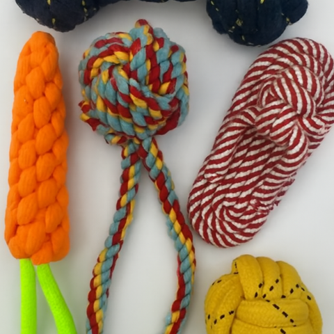 Dog Rope Toy 5in1 Teeth Cleaning Training Combo