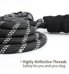 5 FT Leash With Comfortable Padded Handle and Reflective Threads
