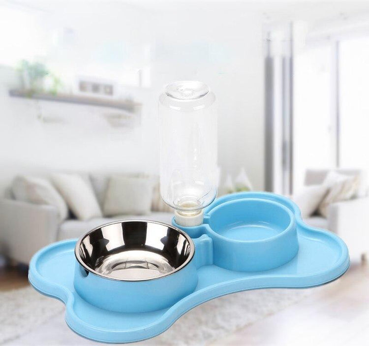 Cat Bowl Non-slip Pet Double Bowls Automatic Water Dispenser Puppy