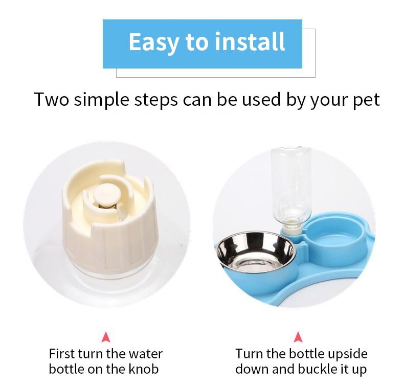 Cat Bowl Non-slip Pet Double Bowls Automatic Water Dispenser Puppy