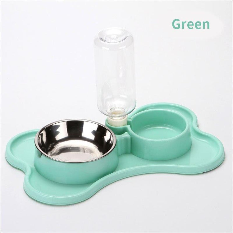 Cat Bowl Non-slip Pet Double Bowls Automatic Water Dispenser Puppy